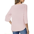 thumbnail image 5 of UVN Womens Blouses 3/4 Sleeve V Neck Summer Shirts for Women Chiffon Dressy Casual Tunic Tops, 5 of 9