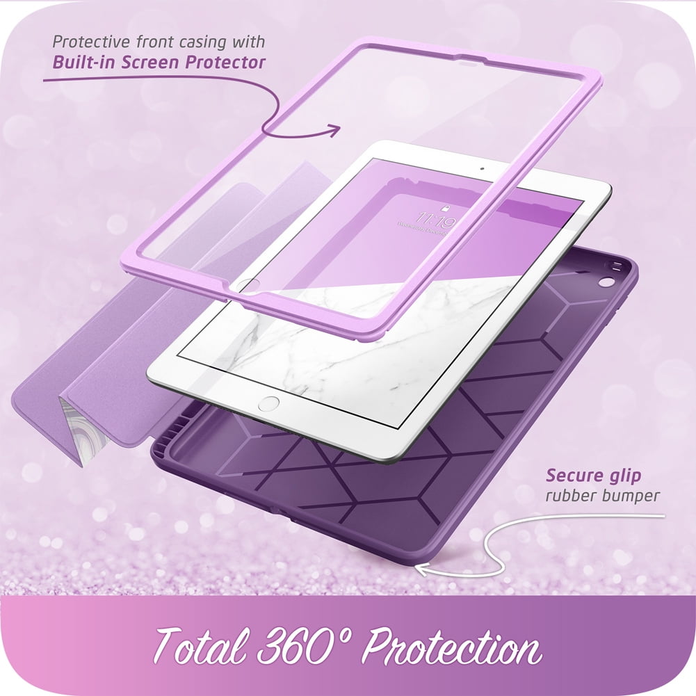 New iPad 9.7 Case 2018/2017, [Built-in Screen Protector] i-Blason [Cosmo] Full-Body Trifold Stand Protective Case Cover with Auto Sleep/Wake & Apple Pencil Holder for Apple iPad 9.7 Inch (Ameth)