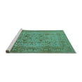 thumbnail image 2 of Ahgly Company Machine Washable Indoor Rectangle Oriental Turquoise Blue Industrial Area Rugs, 8' x 10', 2 of 4
