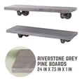 thumbnail image 6 of 24 in. x 7.5 in. x 6.75 in. Riverstone Grey Restore Wood Wall Shelving with Industrial Steel Pipe L- Brackets, 6 of 9