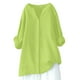thumbnail image 2 of Ropa de otoño para mujer,Blusa de lino con cuello en V para mujer, manga larga, suelta, con botones delanteros, tejido de mezcla suave, ideal para uso informal en casa, sopatenor, 2 of 8