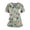 Light Green(Floral Print), variant on Scrub Tops Women Plus Size Wrinkle-Resist Nurse Working Uniforms Trendy V-Neck Floral Print Side Slits Scrub Tops Breathable Short Sleeve Medical Workwear with Pockets Yellow S