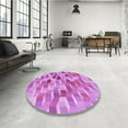 thumbnail image 4 of Ahgly Company Machine Washable Indoor Square Transitional Violet Purple Area Rugs, 8' Square, 4 of 7