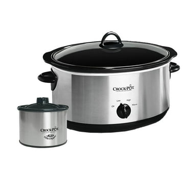 Crock-Pot® 8-Quart Manual Slow Cooker, Stainless Steel with Little Dipper® Food Warmer