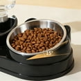 thumbnail image 6 of OEFNTAC Home and Kitchen 2-in-1 Cat Dog Bowl Water Feeder Elevated Tilted Stainless Steel Removable Pet Feeding Bowl for Cats Dogs, 6 of 6