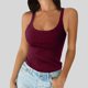 thumbnail image 4 of Camiseta sin mangas de cuello redondo y tirantes finos para mujer - Camiseta ajustada de algodón, camiseta informal sin mangas para combinar en primavera/verano, 4 of 5