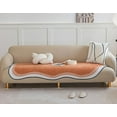 thumbnail image 2 of Xiao Hua Funda de sofá de lujo con degradado, chenilla antideslizante, supersuave, afelpada, protector de muebles para sala de estar y dormitorio (naranja y rojo, 89 x 188 cm), 2 of 5