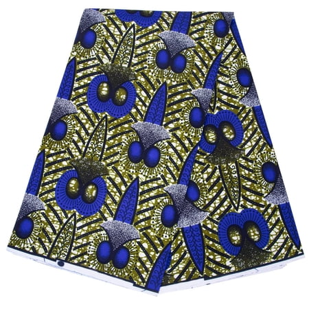 BAZINRICHE 6 Yards African Ankara Wax Print Fabric 100% Cotton Authentic Nigerian Wax Cloth for Sewing Dresses Crafts
