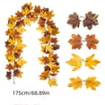 thumbnail image 3 of HOZVOMI Artificial Maple Leaf Wreath, Fall Thanksgiving Garland Decoration for Home Party, Flexible Simulation Rattan for Fireplace Mantel Door Frame Railing Indoor Outdoor Use, 3 of 8