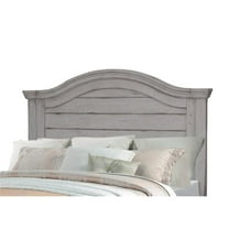 Bowery Hill Transitional King Antique Gray Wood Panel Headboard