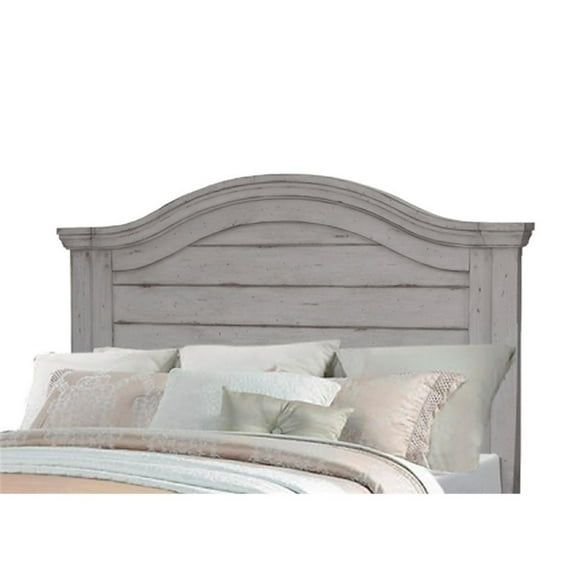 Bowery Hill Transitional King Antique Gray Wood Panel Headboard