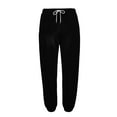 thumbnail image 5 of WTOBBY Men's Relaxed Fit Casual Sweatpants, Stretch Waistband with Drawstring for Sports and Everyday Wear, Comfortable and Easy Move, Soft Fleece Lining,Black L, 5 of 8
