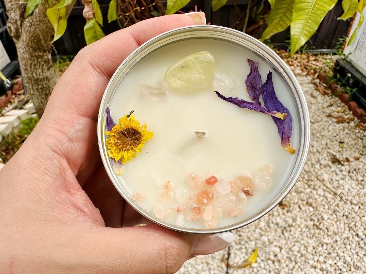 Sea Salt Candles with Crystals Inside