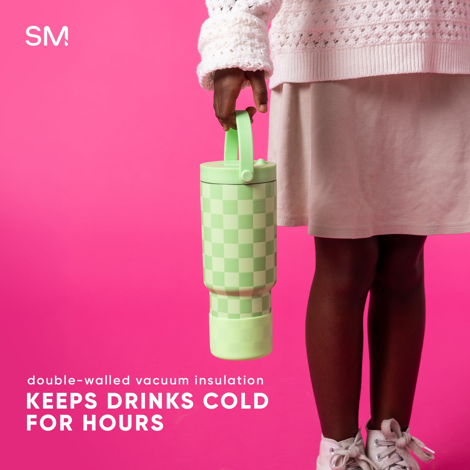 Simple Modern 24 fl oz Insulated Stainless Steel Trek Pivot Tumbler with Straw Lid and Top Handle|Cotton Candy Tie Dye