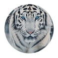 thumbnail image 4 of Orinice White Tiger Snow Blue Eyes Round Table Cover Stain Resistant Washable Indoor Outdoor Tablecloth Kitchen Dining Wedding Parties 100% Polyester Fiber 54-58, 4 of 8