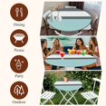 thumbnail image 7 of Turquoise Morocco Round Tablecloth, Fitted Table Cover with Elastic for 55"-60" Round Tables, Geometric Grey Stripes Modern Table Cloth Outdoor Indoor Dinning Party Waterproof Tablecloths, 7 of 7