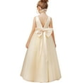 thumbnail image 3 of Flower Girls Dresses for Wedding Satin Tulle Princess Pageant Dress Kids Pearls Prom Ball Gowns with Bow-KnotRust（8 -9Years）, 3 of 8