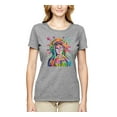 thumbnail image 2 of Wild Bobby Rainbow Painted Mother Mary Dean Russo Design Inspirational/Christian Women Graphic Tee, Heather Grey, X-Large, 2 of 6
