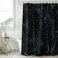 thumbnail image 4 of Black Bathroom Shower Curtains with 12 Hooks Polyester Waterproof Shower Curtain for Stalls and Bathtubs Modern Abstract Dot Starry Night Aesthetics Decorative Bathroom Privacy Curtain 36x72 Inches, 4 of 9