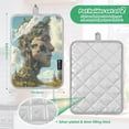 thumbnail image 3 of Two Pieces Of Square Heat Insulation Pad Oven Mitts 7x9.8 Inch Oven Microwave Kitchen Cooking Baking Super Cool Stone, 3 of 7