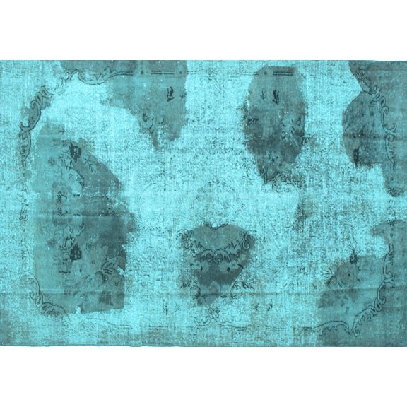 Ahgly Company Indoor Rectangle Abstract Light Blue Contemporary Area Rugs, 2' x 4'