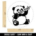 thumbnail image 2 of Baby Panda Bear Eating Bamboo Self-Inking Rubber Stamp Ink Stamper - Green Ink - Medium 1 Inch, 2 of 7