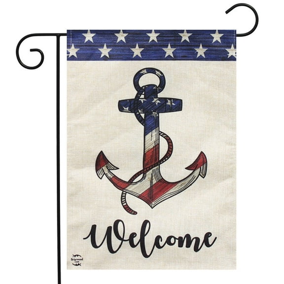 Briarwood Lane American Anchor Summer Burlap Garden Flag