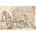 thumbnail image 2 of William Henry Pyne 24x17 Gold Ornate Framed and Double Matted Museum Art Print Titled - An Illustration to Rob Roy; Interior with a Party Drinking, 2 of 4