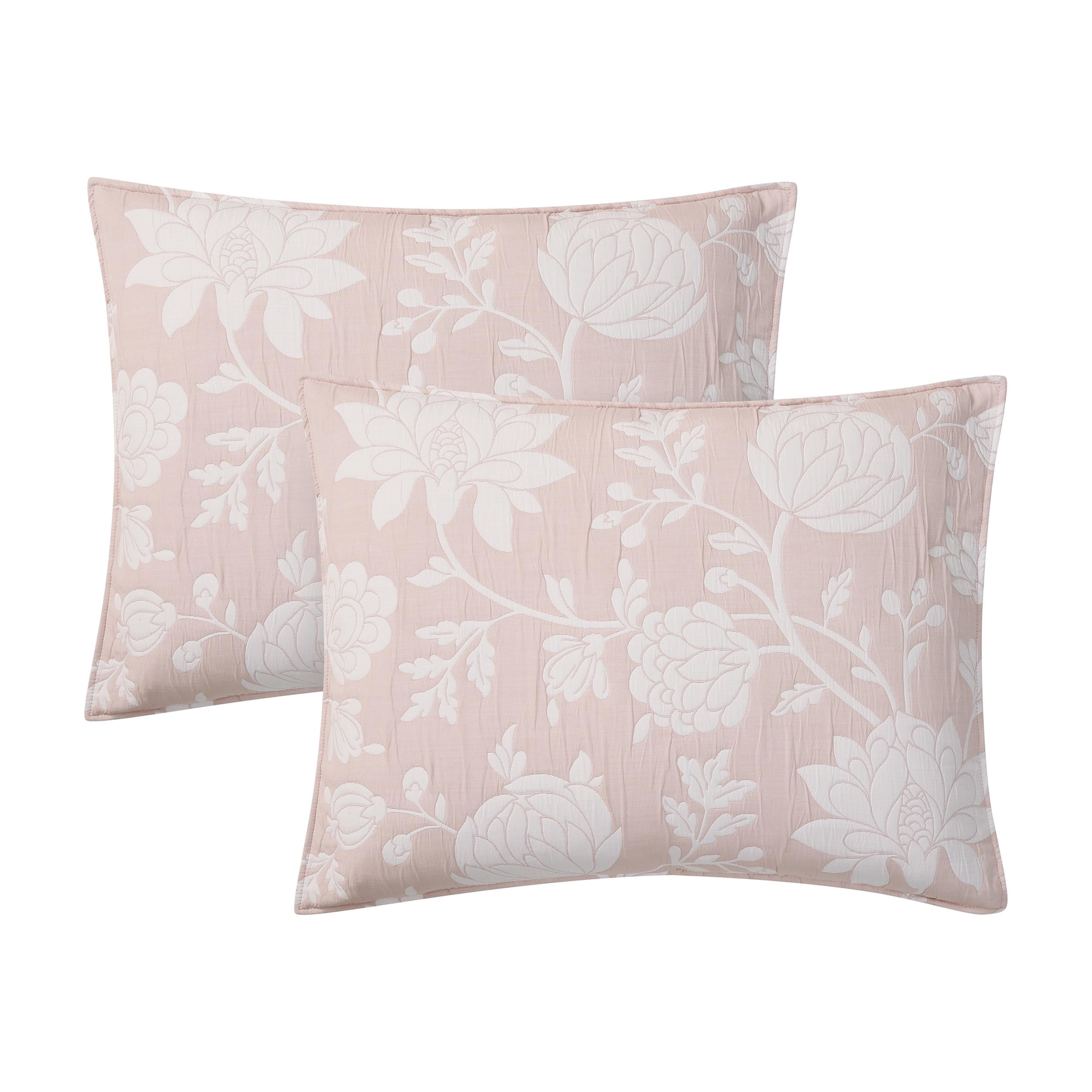 Rosewood Estate Pink 2-Piece Soft Woven Matelasse Jacquard Cotton Blend Quilt Set - Twin