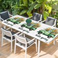 thumbnail image 2 of Hello Spring Table Cloths for 8 Foot Rectangle Tables, Easter Flowers Green Truck Floral Orange Plaid Patio Waterproof Elastic Fitted Tablecloths, Washable Rectangular Table Cover for Camping, 2 of 8