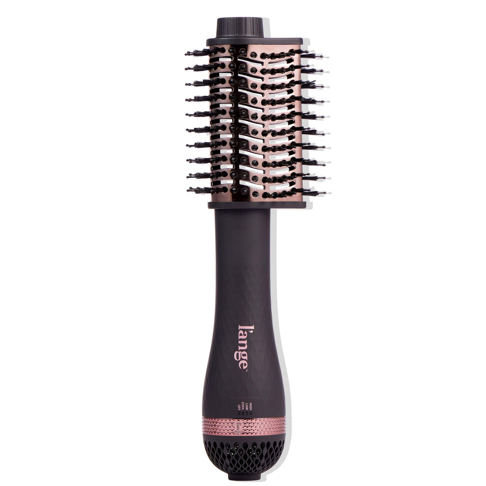 L'ange Hair Le Volume Elevé 65MM 2-in-1 Titanium Brush Dryer, 3 Heat Settings, 360° Vented Airflow, Black