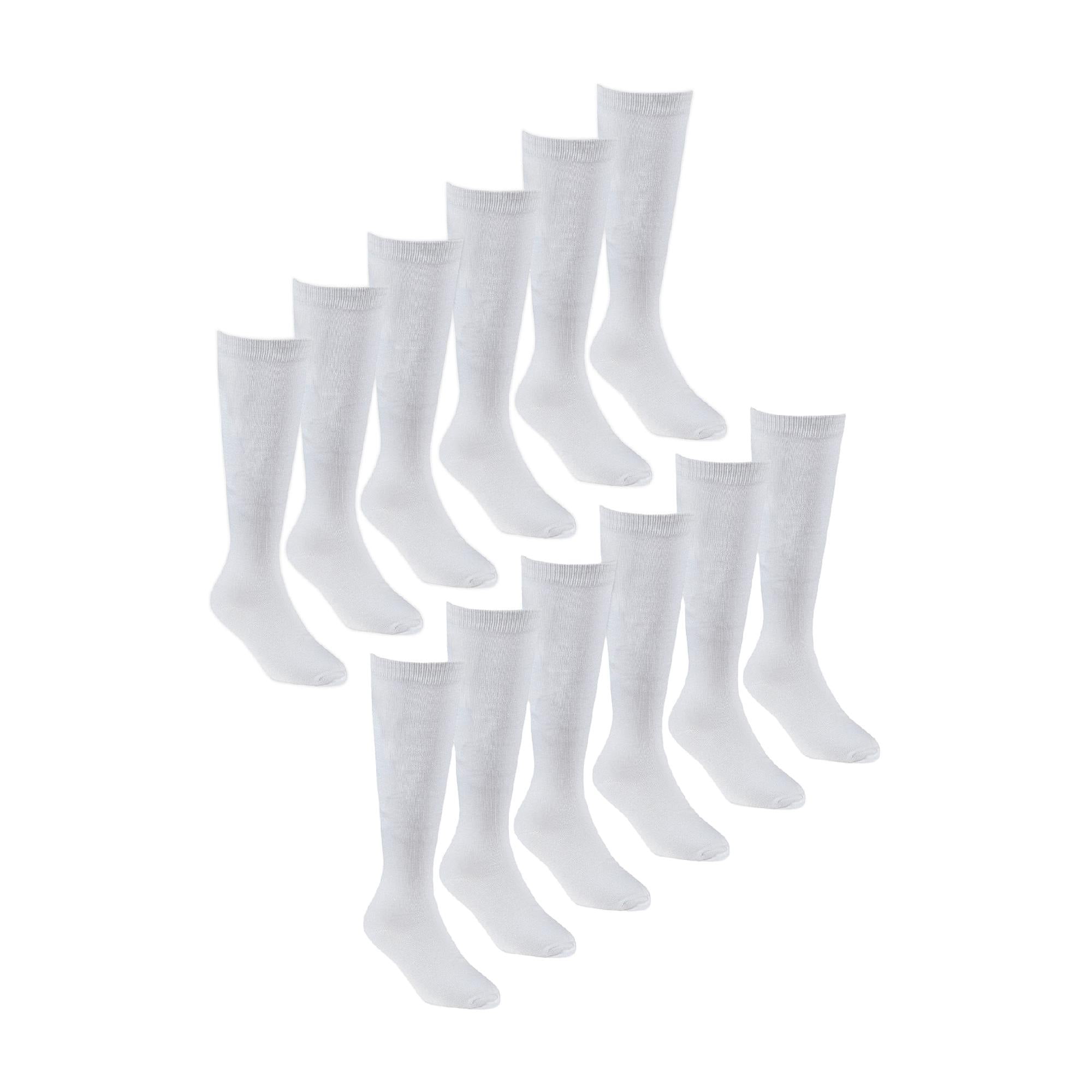 Lot De 12 Paires Chaussettes Hautes Fille En Bambou - Genou - Pour école Et Quotidien - 4 Couleurs