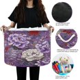 thumbnail image 6 of Round Toy Storage Basket Foldable Storage Basket for Home Decor Laundry Basket20" x 14" Peonies on Dark Purple Background, 6 of 6