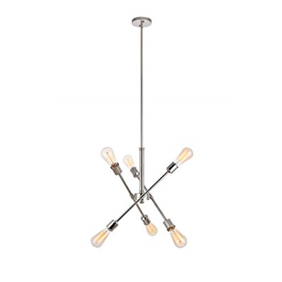 Axel 6 Lights Polished Nickel Pendant