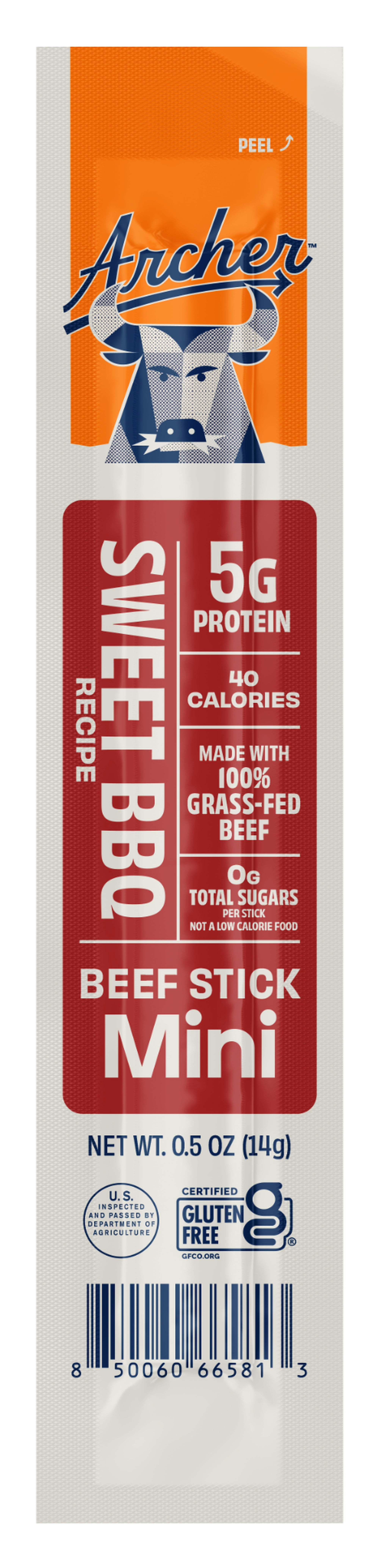 Archer Sweet BBQ Beef Mini Jerky Sticks, 0.5 oz, 8 Count