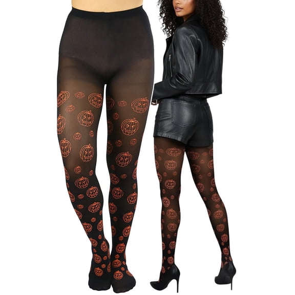 ToBeInStyle Women's Pumpkin Pattern Pantyhose