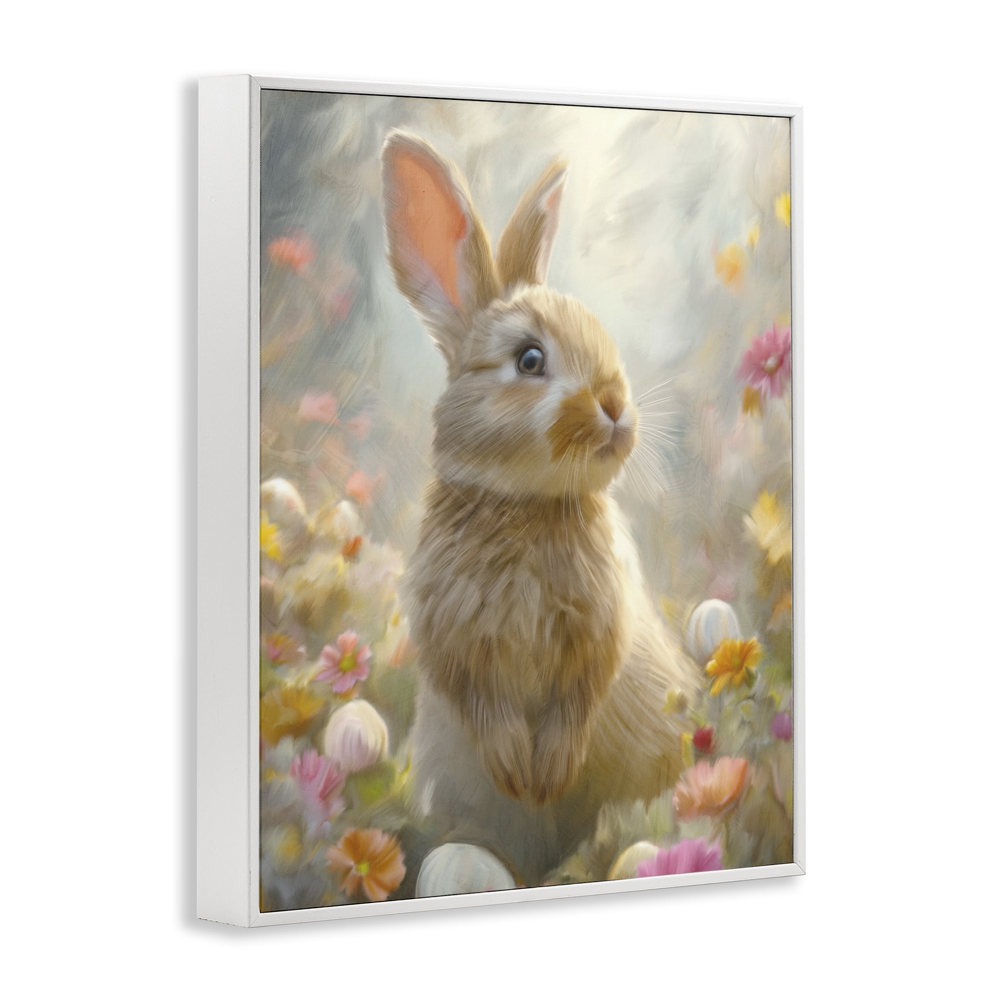 Stupell Industries Bunny Dreams Meadow White Framed Giclee Art, design by Kim Allen