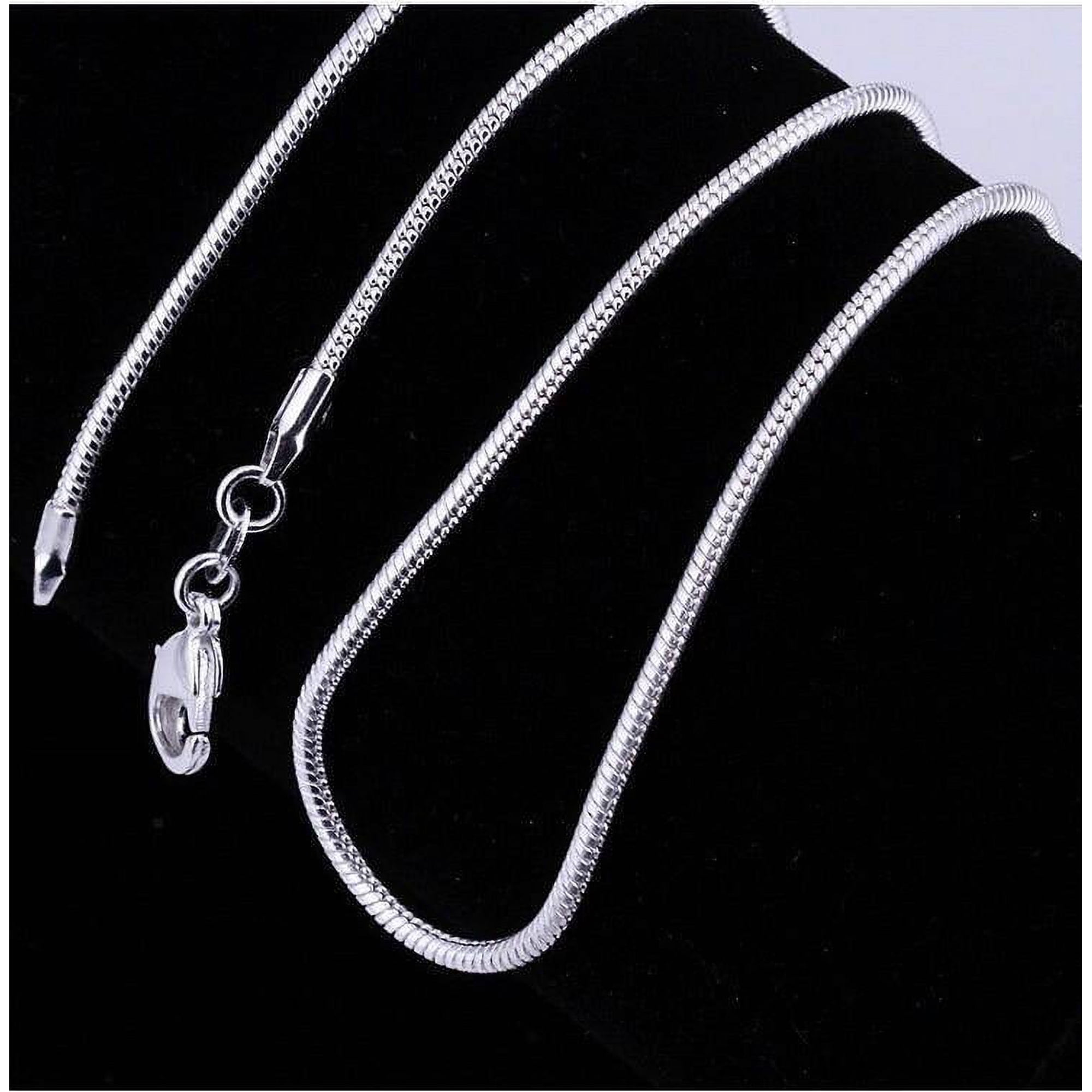 Smooth Snake Silver 1mm Chain Necklace 22 inches Lobster Claw Clasp for Women Everyday Wear