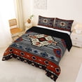 thumbnail image 2 of jejeloiu Bold Tribal Full Size Comforter Sets,Southwest Print Bedding Comforter Set For Boys,Red Gray,Black Reversible,3-Piece,1 Comforter and 2 Pillowcases, 2 of 7