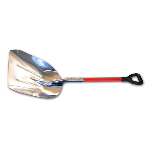 Red Rooster® Aluminum Scoop Shovel, Fiberglass D Handle 14 Gauge