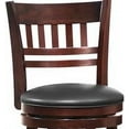 thumbnail image 4 of Weston Home Vertical Design Swivel Dark Cherry Finish Wood Bar Height Stool, Black Faux Leather, 4 of 4
