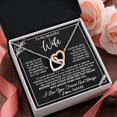 thumbnail image 3 of Cute Birthday Gift for Wife from Husband, Zircon Heart Necklace for Wife, Interlocking Heart Necklace for Women, To My Wife Necklace Gift with Heart Touching Message Card and Gift Box, 3 of 4