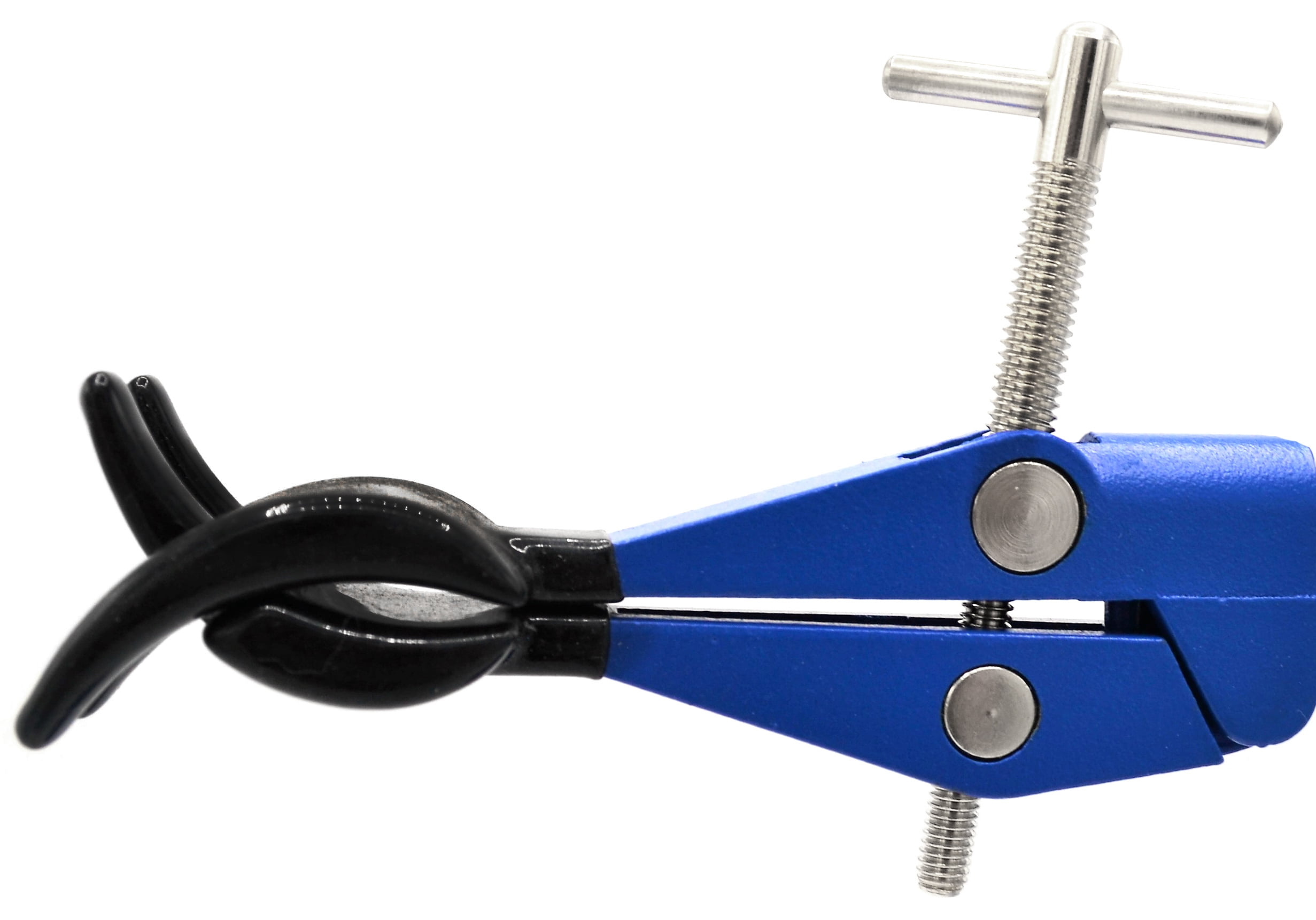 4 Prong, Vinyl Coated Clamp on Swivel Bosshead - 4.1" Max Clamp Opening, Bosshead fits up to 18mm Rods - Powder Coated Zinc Alloy Clamp - Research, Industrial Laboratory Grade -  Eisco Labs
