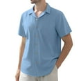 thumbnail image 4 of sogami Men's Linen Shirts Short Sleeve Hawaiian Button down Shirt with Pocket, 4 of 7