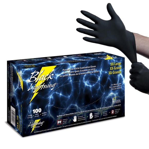 Guantes de examen Atlantic Safety Products Black Lightning Nitrile