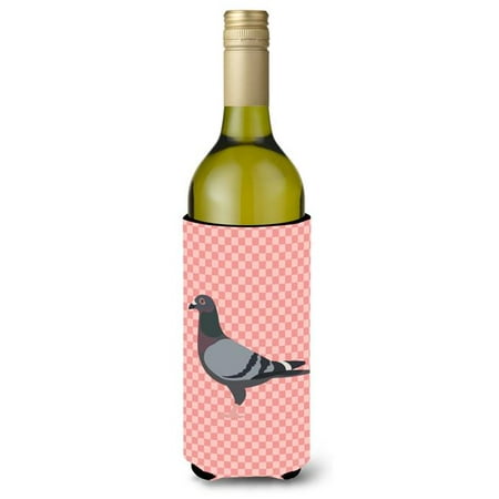 

Racing Pigeon Pink Check Wine Bottle Beverge Insulator Hugger