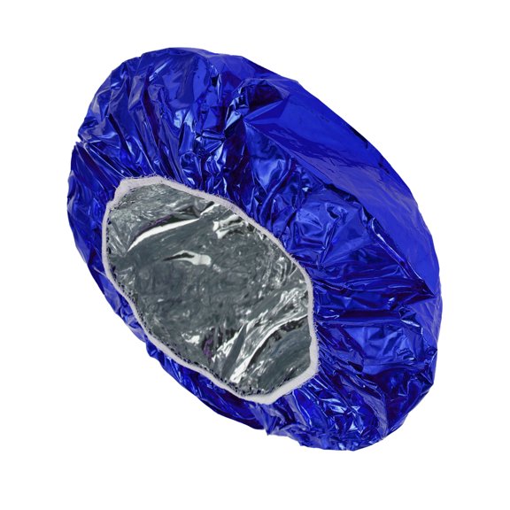 Unique Bargains 1 Pc Women Durable Shower Cap for Bathroom Business Travel Vacation Hotel Blue Aluminum Foil