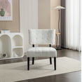 thumbnail image 3 of Roundhill Furniture Movile Boucle Tufted Accent Chair with Oversized Seating, White, 3 of 10