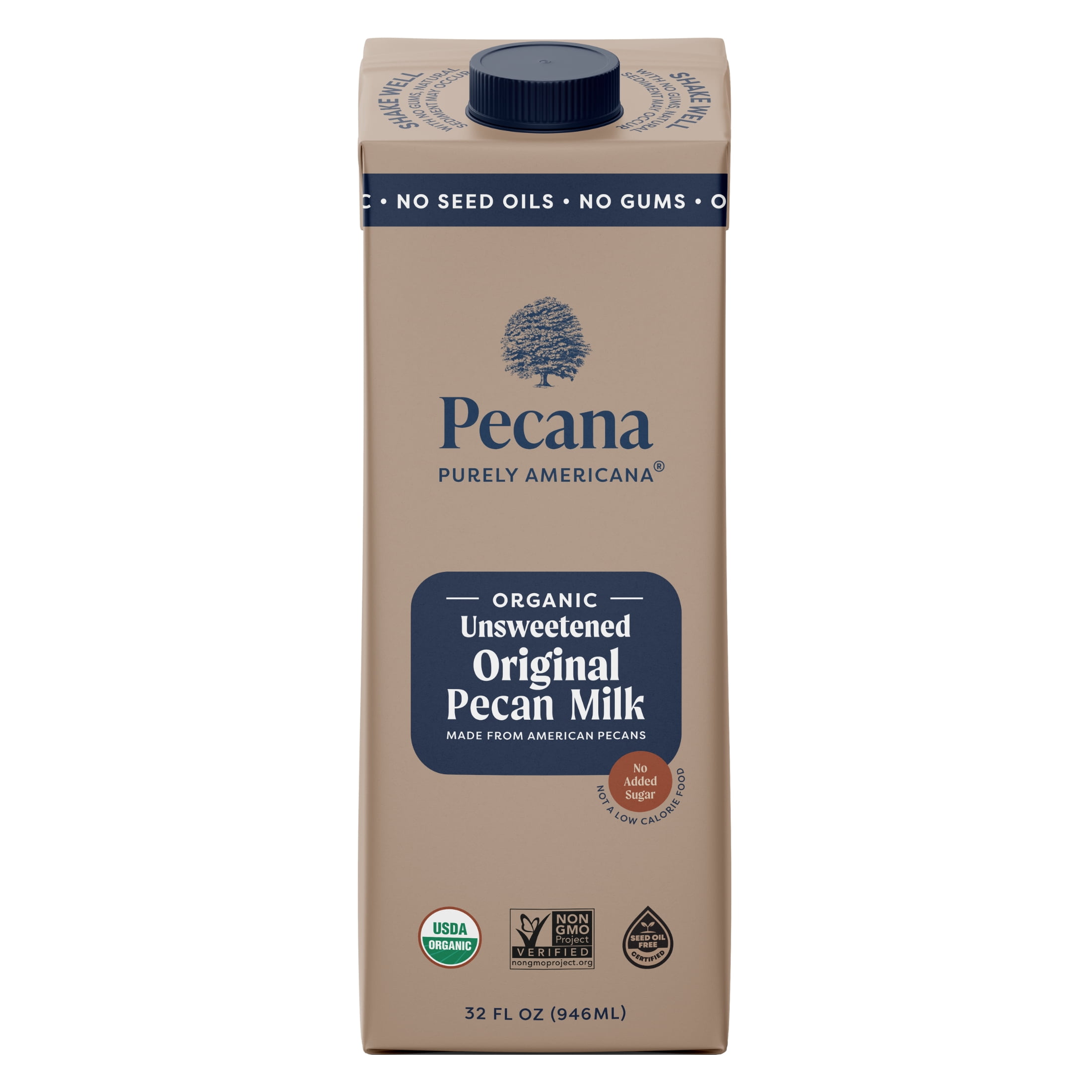(6 pack) Pecana USDA Organic Unsweetened Refrigerated Pecan Milk 32 fl oz Carton
