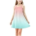 thumbnail image 3 of Milgrthf Robe Débardeur Dégradée pour Filles Été Sans Manches Fluide Plage Robes Ligne A Smockée Évasée Midi Robe d'Été Rose 9 Ans, 3 of 9
